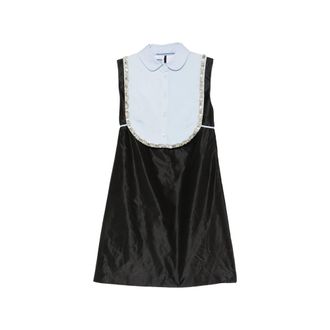 Prada Crystal-embellished Bib-detail Mini Dress