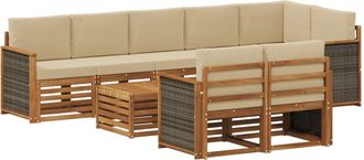 vidaXL Conjunto De Sof&aacute;s De Exterior 8 Uds. Natural Vidaxl