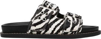 Steve Madden Dames/Dames Agent Zebraprint Sliders (Wit, Zwart)