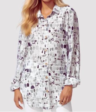 Escape Regatta Long Sleeve Button Down Shirt In Gray