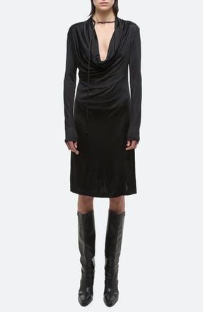 Helmut Lang Cowl Neck Long Sleeve Dress in Blk at Nordstrom Rack, Size Xx-Small