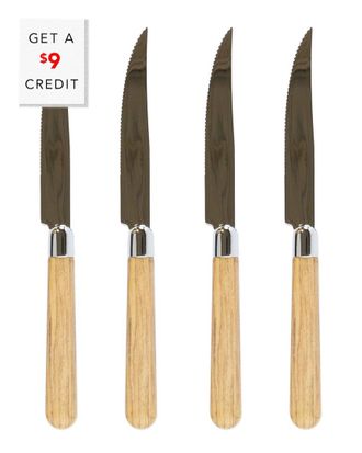Vietri Vietri Set Of 4 Albero Oak Steak Knives With $12 Credit