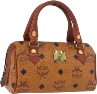 MCM Pre-owned Mini Bags, female, Brown, Size: ONE SIZE Pre-owned Boston Bag