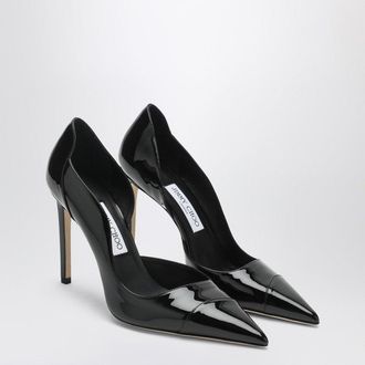 Jimmy Choo London Brigitte 100 Pumps aus schwarzem Lackleder