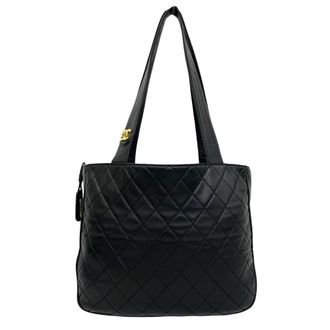 Chanel Black Leather Shoulder Bag Tote Bag (Pre-Owned)