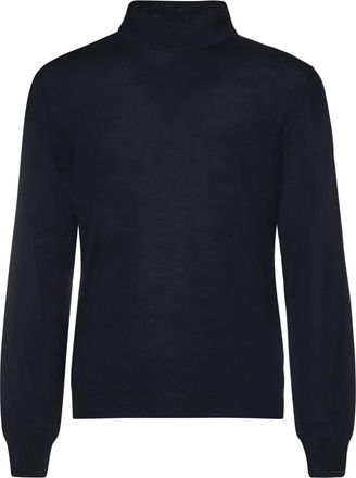 Mauro Ottaviani Wollen coltrui - Heren - Truien - Blauw - Maat: XL Wol