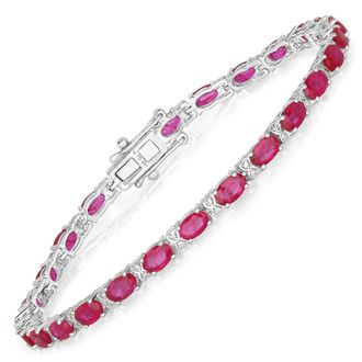 Diana M. Jewels Bkk Ruby Oval 5x3mm - 26Pcs + White Diamond F/C Round 0.80mm ( I1-I2/I color ) - 52Pcs ( Box Lock With Double Safety )