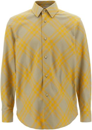 Burberry Check Katoenen Overhemd - Heren - Casual Overhemden - Veelkleurig - L - Katoen - Overhemden