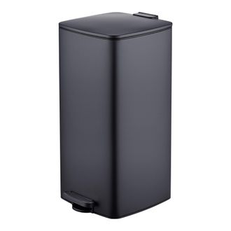 Relaxdays Relaxdays Cubo De Basura Para Cocina, 30 L, Cierre Suave, Cubo Interior Extra&iacute;ble, Metal Mate, Pedal Cuadrado, Negro