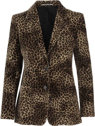 Tagliatore Cupro Jacket With Leopadrata Pattern
