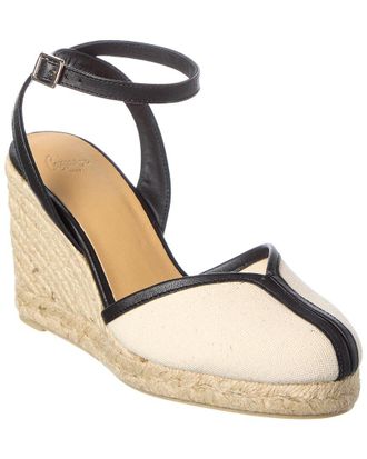 Castaner Cecilia Canvas & Leather Wedge Sandal