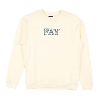 Fay Crew Neck Sweatshirt - male - Fay - Kids Sweatshirts - Beige - 2 Y - Kids