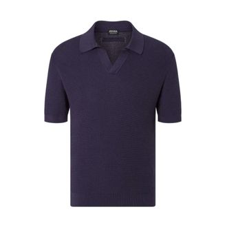 Ermenegildo Zegna Polo Shirts, male, Blue, Size: M Polo Maniche Corte