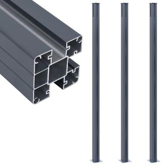 vidaXL Vidaxl - Postes De Valla 3 Unidades Aluminio Gris Oscuro 185 Cm