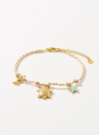 Simons Womens Sea charm cord anklet