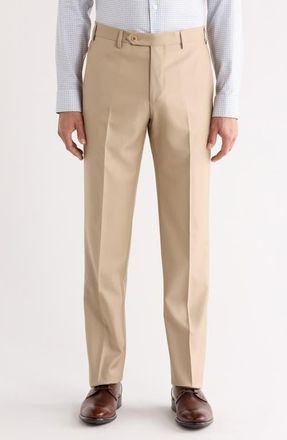 Zanella Devon Super 110s Serge Trousers in Light Beige at Nordstrom, Size 34R