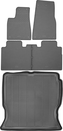 OEM Juego De Alfombrillas De Goma Para Coche Y Alfombrilla Para Maletero Del Tesla X Crossover De 2015