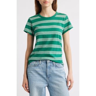 Rag & Bone The Slub Stripe T-Shirt in Green Multi at Nordstrom Rack, Size X-Large