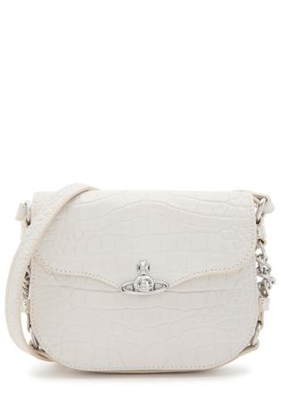 Vivienne Westwood Hunter Crocodile-effect Leather Cross-body bag - White - One Size