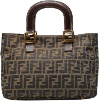 Fendi Pre-owned Handbags, female, Brown, Size: ONE SIZE Pre-owned Vintage Canvas Handbag