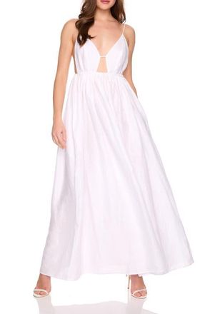Susana Monaco Empire Waist Sleeveless Linen Maxi Dress in Sugar at Nordstrom, Size X-Large