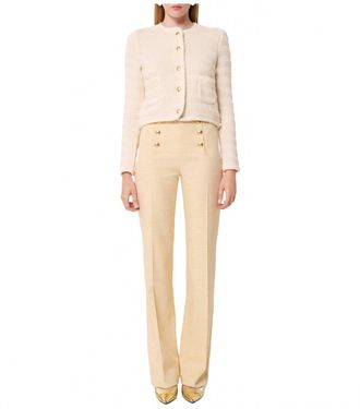 Tara Jarmon Straight Leg Pant In Cream