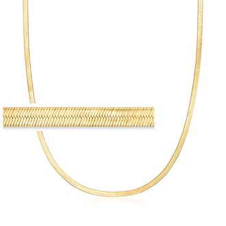 Canaria Canaria Italian 3mm 10kt Yellow Gold Herringbone Necklace