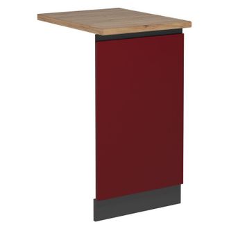 Vicco Panel frontal del lavavajillas R-Line, Rojo, 45 cm, et Roble