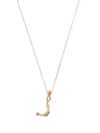 Charlotte Chesnais 18K yellow gold Letter J diamond necklace - women - 18kt Yellow Gold/Diamond - One Size