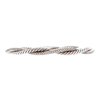 David Yurman Petite Infinity Bracelet Sterling Silver with Diamonds 4.4MM