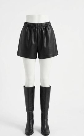 Z Supply Tia Faux Leather Short In Black