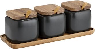 Ladelle Aufbewahrungsdosen-Set Essentials 7-tlg. - Schwarz