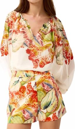 Marie Oliver Blanche Botanical Print Short In Lyric