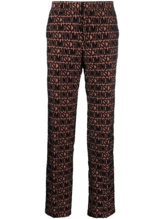 Moschino Pantaloni sartoriali con logo - Marrone