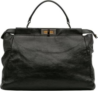 Fendi Pre-owned Handbags, female, Black, Size: ONE SIZE Pre-owned Leather Handbag