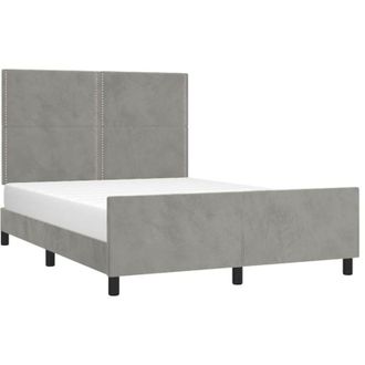 vidaXL Vidaxl - Giroletto senza Materasso Grigio Chiaro 140x200 cm Velluto