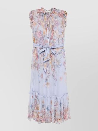 Zimmermann floral print sleeveless v neck midi dress