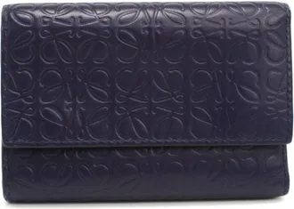 Loewe Navy Leather Wallet (Tri-Fold) (Pre-Owned)