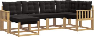 vidaXL Conjunto De Sof&aacute;s De Exterior 6 Uds. Blanco Y Negro Vidaxl