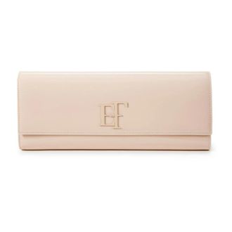 Elisabetta Franchi Clutch in Vernice - Dames - Tassen - Beige - Maat: ONE Size Zijde