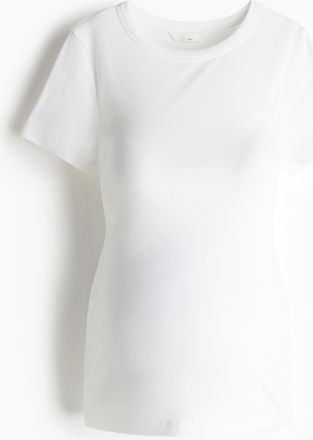 H&M MAMA Ribbed top - White