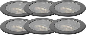 QAZQA Moderno Set De 6 Focos De Suelo Ajustables Ar111 Ip65 - Delux Honey Aluminio /vidrio Redonda Adecuado Para Led Max. 1 X 50 Watt - Qazqa