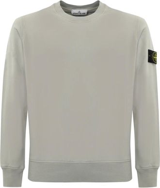 Stone Island Sweatshirts, male, Gray, Size: XL Compass-badge Crewneck Sweatshirt