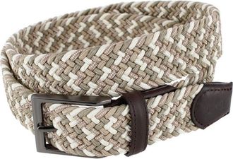 Trafalgar Store Edward 35mm European Weave Golf Braided Belt in Khaki at Nordstrom, Size 44