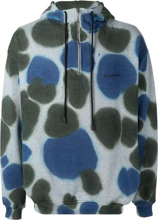 Buscemi tie-dye zip-up hoodie - men - Cotton - L - Blue