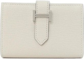 Herm&egrave;s White Chevre Leather Wallet (Bi-Fold) (Pre-Owned)