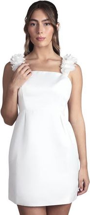 Coast 3D Floral Bardot Bridal Mini Dress in Ivory at Nordstrom, Size 14