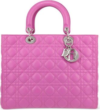 Dior Lady Dior handbag - women - Leather - One Size - Pink