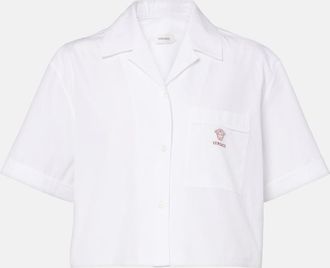 Versace Cropped cotton poplin shirt