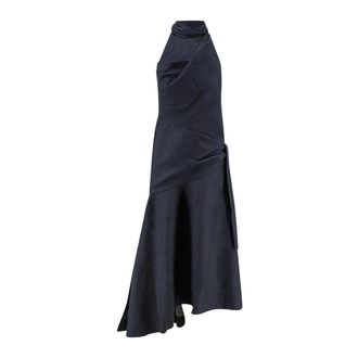 Zimmermann Valiant gedrapeerde denim halterjurk - Dames - Jurken - Blauw - Maat: M Denim